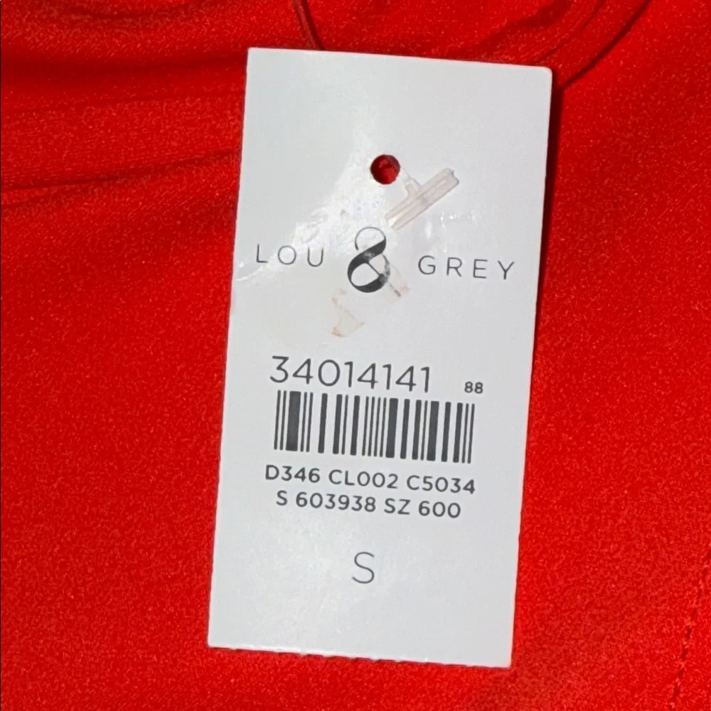 Lou & Grey Red Hoodie Sweatshirt Size Small NWT Thumbholes Athleisure - Picture 9 of 9